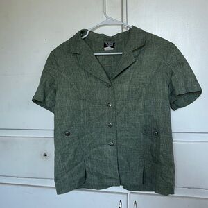 A SET! Green Vintage button up TOP AND BOTTOMS FOR SALE